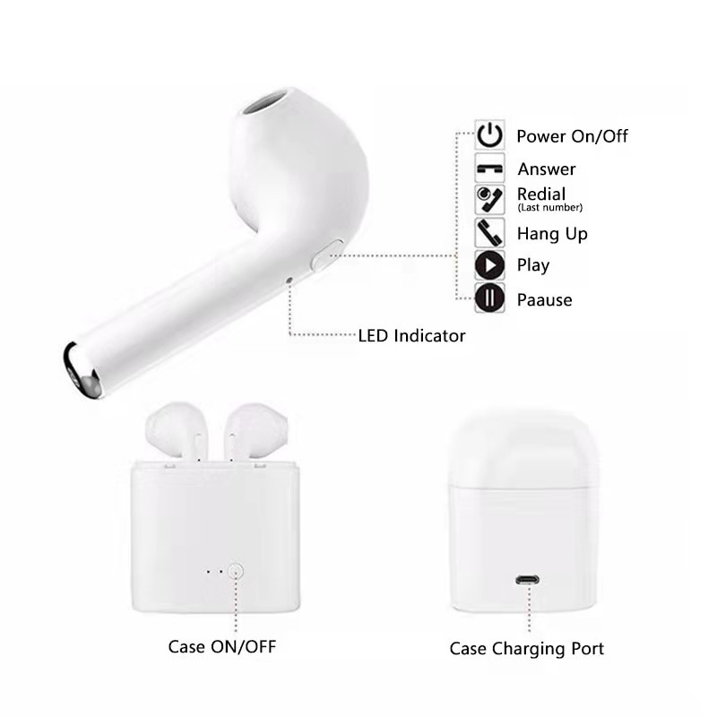 Tai Nghe Không Dây I7S TWS inpods Stereo Bts I7S