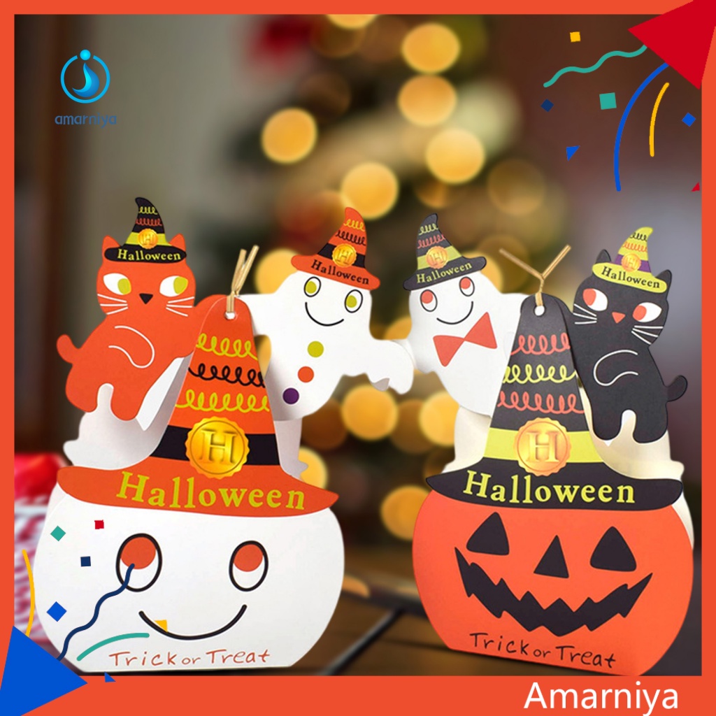 Bộ 5 Hộp Giấy Đựng Kẹo Họa Tiết Halloween