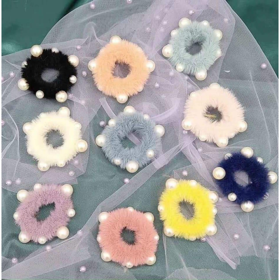 Dây buộc tóc, cột tóc vải nhung mềm kèm stieck to cute cho nữ
