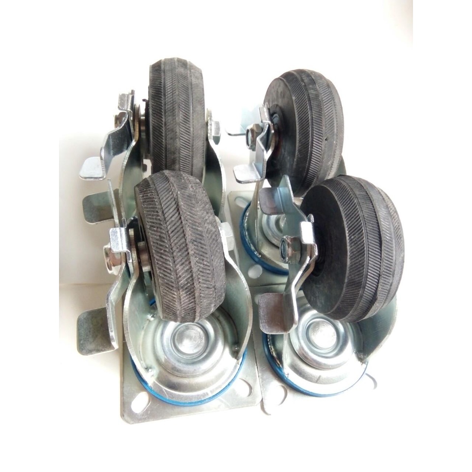 Bộ 4 bánh xe đẩy Cao su 125mm xoay 360 độ - MITUHOME, Chịu lực 500kg