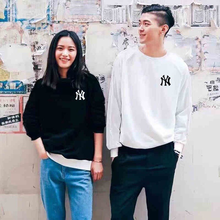 HOT Áo sweater mlp NY nỉ cotton hàn quốc full size đến xxl trắng đen