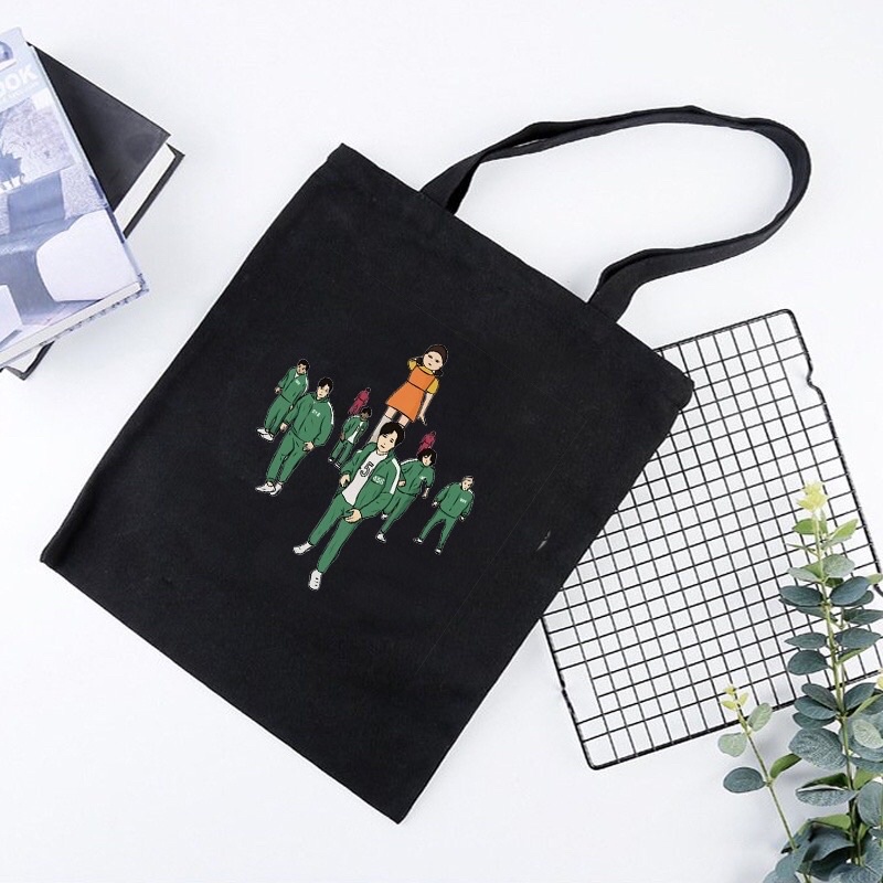 Túi Tote Vải Canvas Squid Game Trò Chơi Con Mực HOT TREND