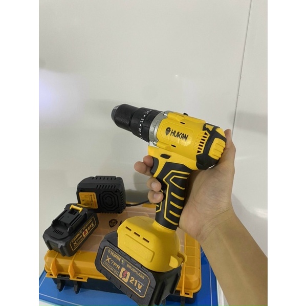 MÁY KHOAN PIN – 13mm HUKAN HK-X7PRO ĐỘNG CƠ KHÔNG CHỔI THAN