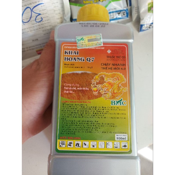Thuốc cỏ Sinh Học  Khai Hoang Q7 900ml- Diệt cỏ mần trầu, cỏ chỉ rau muốn...