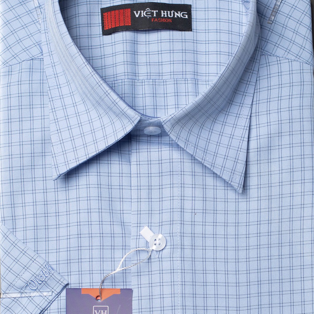Áo Sơ Mi Nam Ngắn Tay Caro VIỆT HƯNG Chất Vải Ion Mỹ Thoáng Máy Dáng Áo Suông Vạt Ngang Cổ Điển AN80 | BigBuy360 - bigbuy360.vn