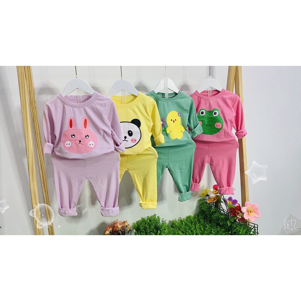 Bộ quần áo cotton dài tay hình thú cho bé K033