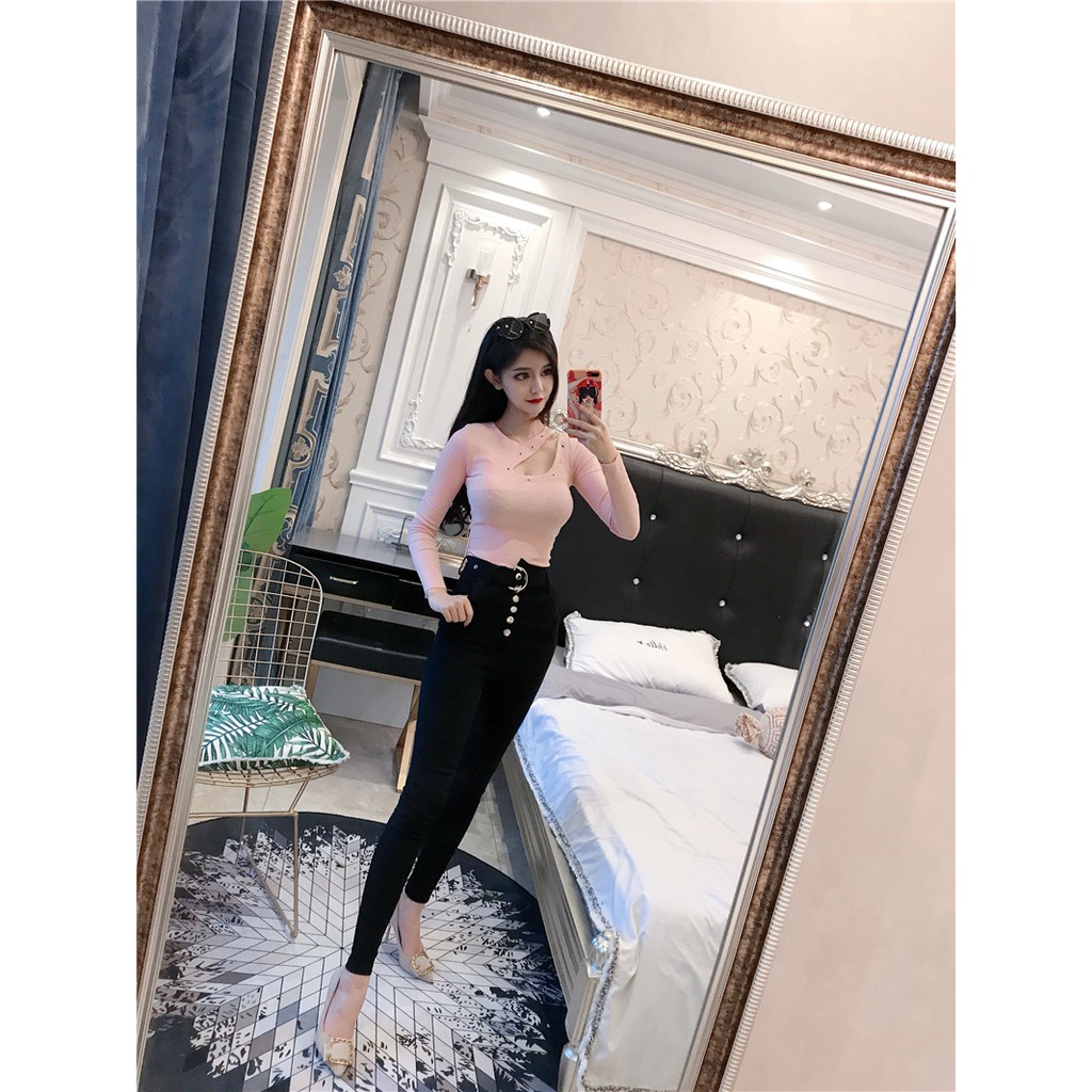 Quần Dài Nữ Lưng Cao Thời Trang Hàn