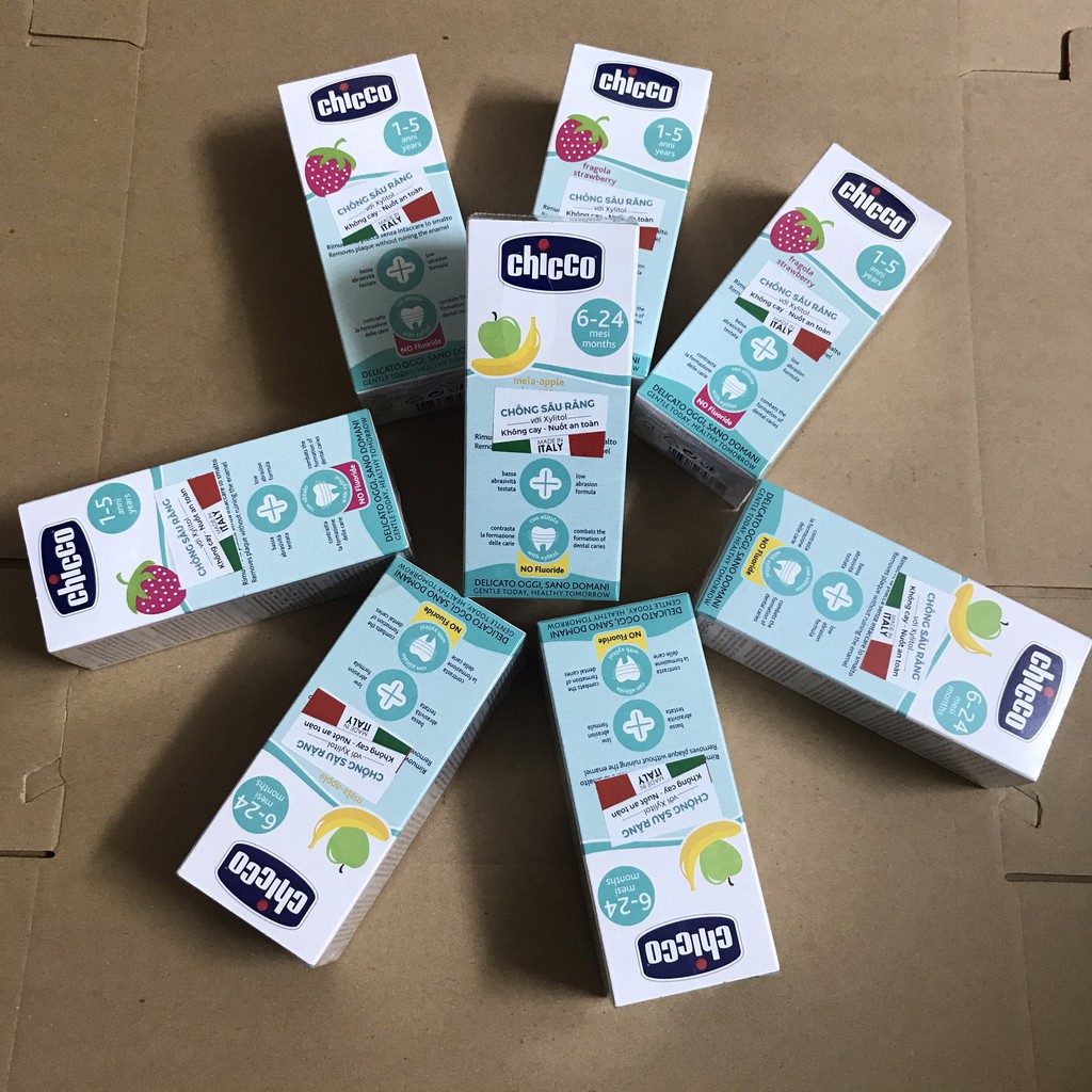  Kem đánh răng Chicco hương chuối táo 50ml