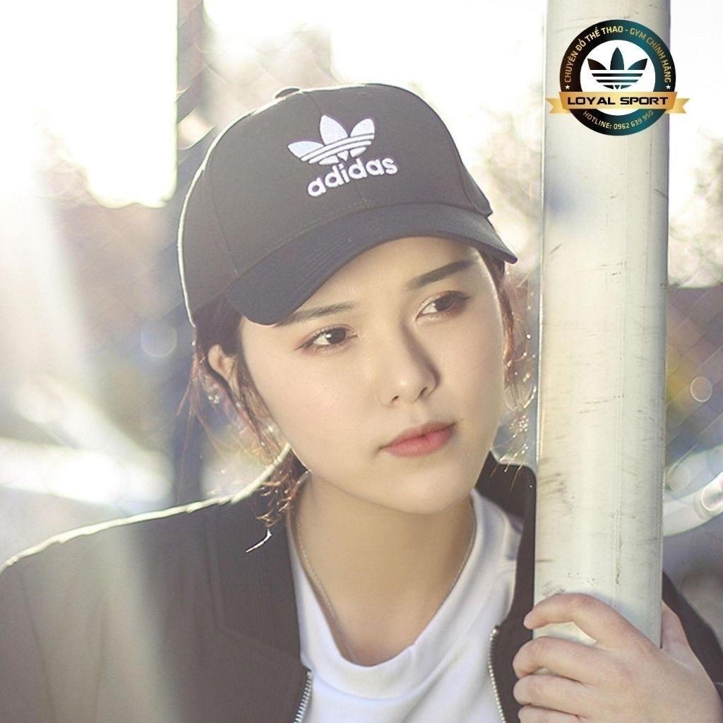 Mũ lưỡi trai Adidas, nón kết thể thao thêu logo trắng cao cấp full tem tag
