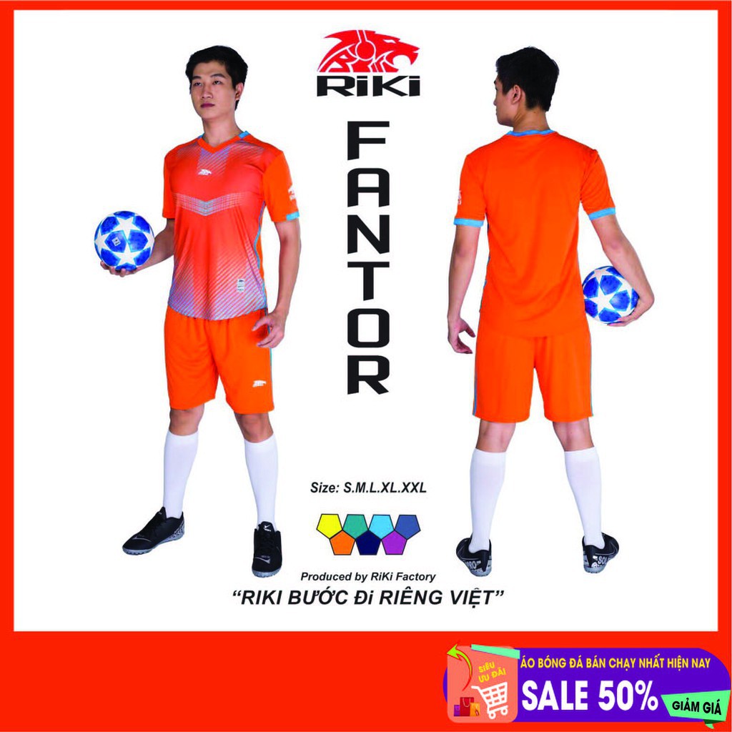 Bộ áo bóng đá không logo RiKi sẵn kho, giá tốt