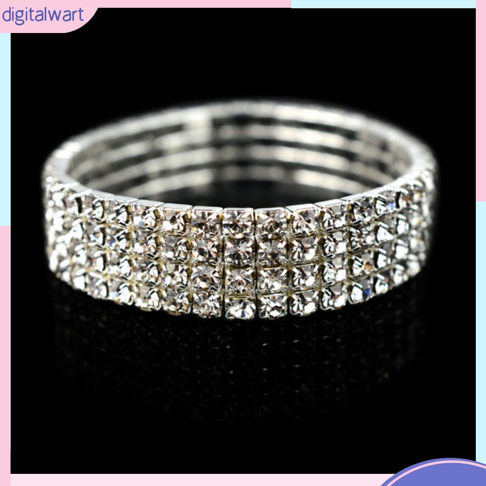 Vòng đeo tay đính trang trí kim cương giả thanh lịch dành cho nữ