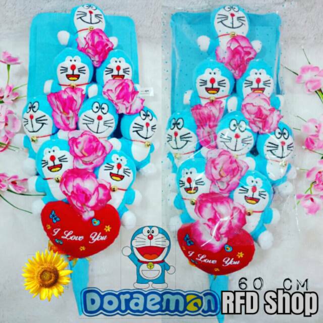 Bó Hoa Hình Doraemon Xinh Xắn Dùng Trong Trang Trí
