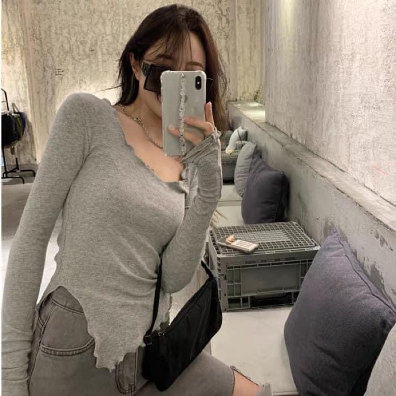 ÁO THUN CỔ THUYỀN VẠT CHÉO HÔNG CO GIÃN