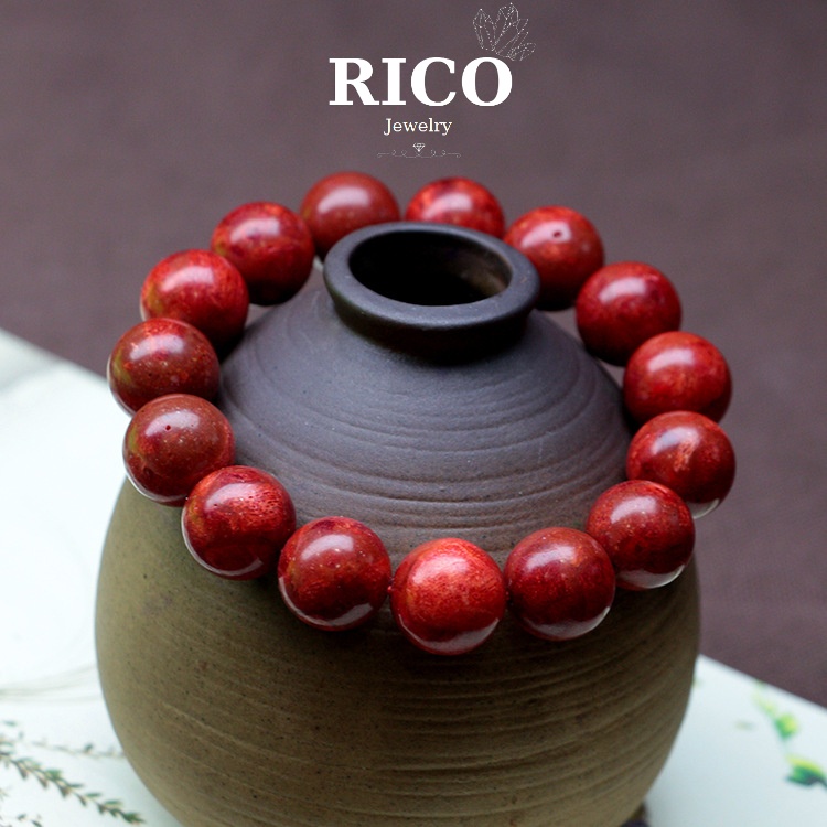 Vòng Tay Phong Thủy Gỗ Đàn Hương Đỏ Tự nhiên Mùi thơm nhẹ Bình an May mắn - Phong Thủy RICO