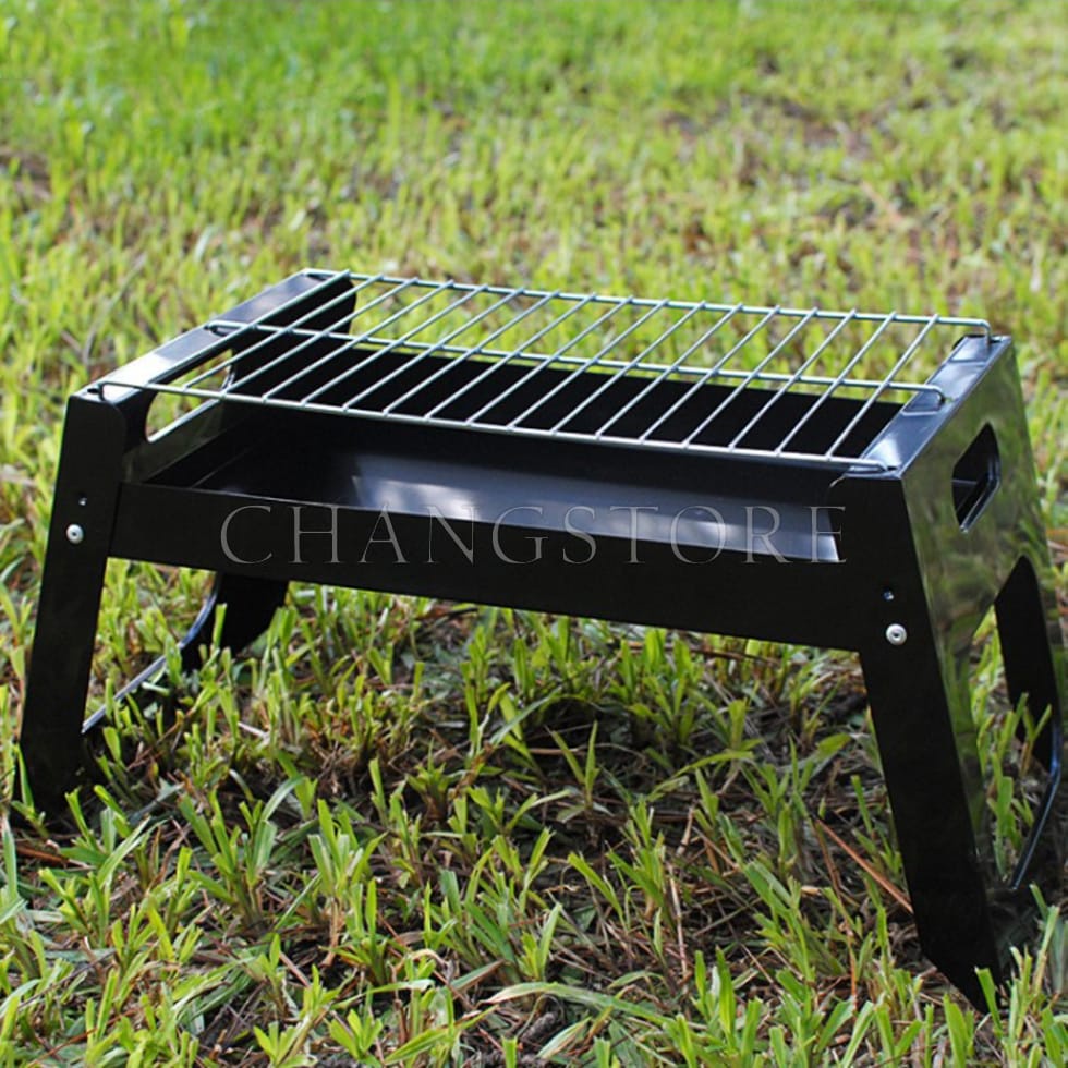 Bếp Nướng Than Hoa BBQ TL-258 Chất Liệu Inox Cao Cấp Có Chân Đế, Tay Cầm Xếp Gọn