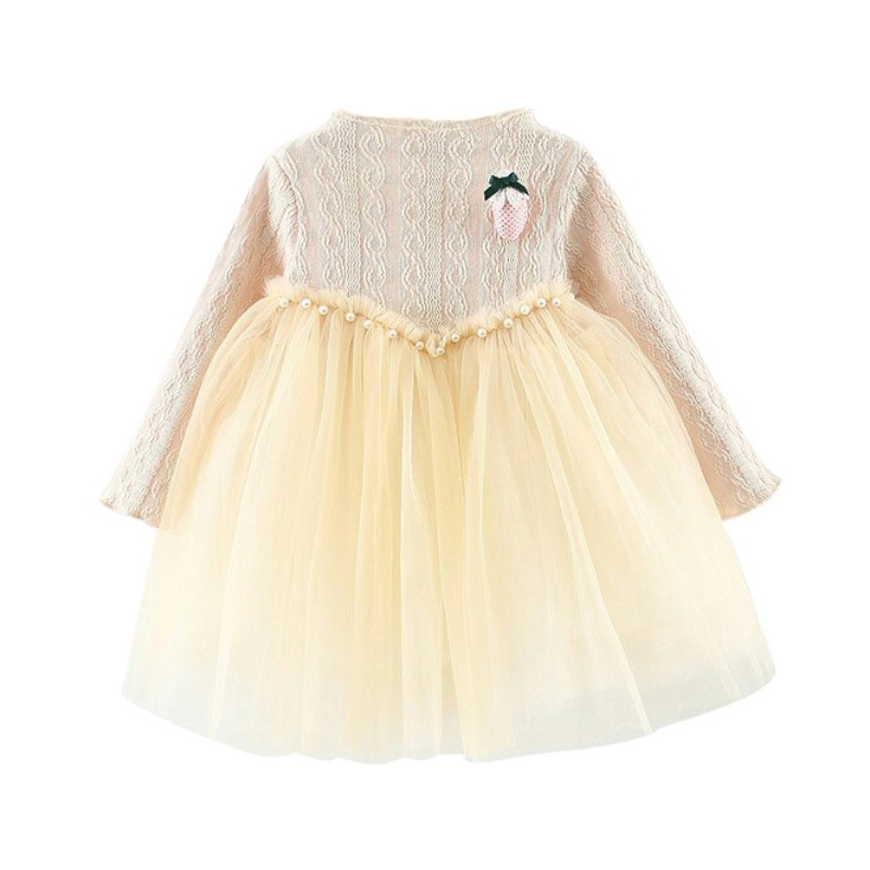 Đầm xoè Tutu dâu tay dài dễ thương cho bé gái