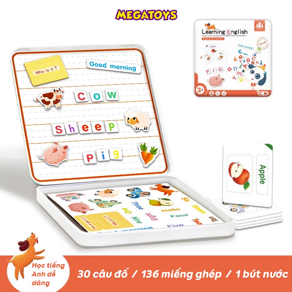 2038 Đồ chơi ghép hình nam châm học chữ cái và câu đố tiếng Anh