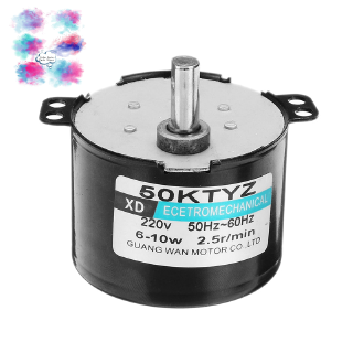 Mô tơ bánh răng AC 50KTYZ đồng bộ nam châm vĩnh cửu AC220V 10W 0.5A 2.5 vòng/phút xoay theo/ngược chiều kim đồng hồ