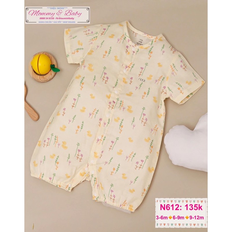 <NOUS BABY>N612 Bộ Body Nous hoạ tiết con vịt 3-12m