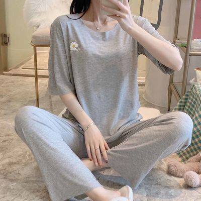 Bộ đồ ngủ Modal Nữ mùa hè Tay áo tươi Tiên ngọt nhỏ Daisy Home Quần áo mùa thu và mùa đông Sinh viên hai bộ
