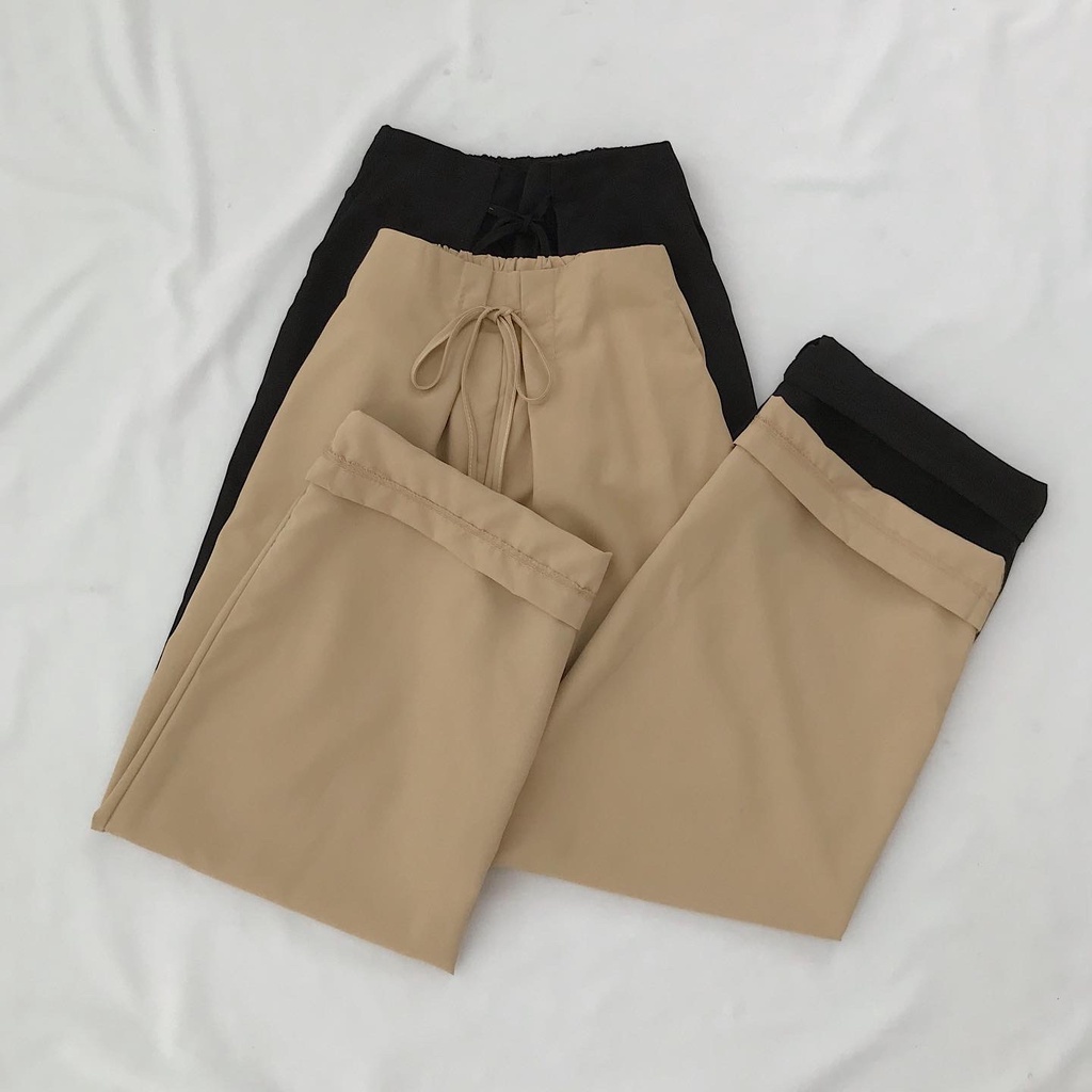 Quần Dài Nữ Ống Rộng Lưng Cao DIFFE  JEM CLOSET Thiết Kế Cạp Thắt Nơ Nhiều Màu Siêu Hack Dáng 2867