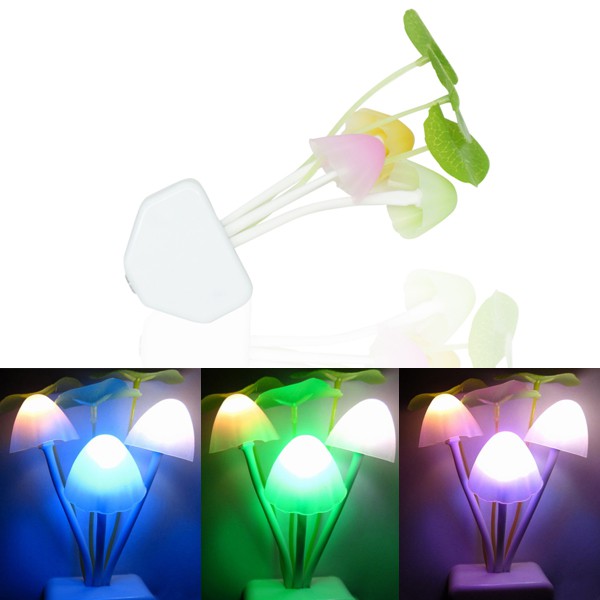 Set 10 đèn ngủ cảm ứng thông minh đổi màu hình nấm