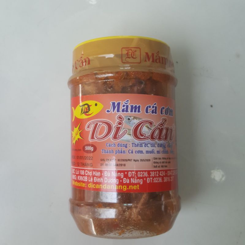 Mắm cá cơm Dì Cẩn hũ lớn 500g -  Đặc sản mắm Đà Nẵng