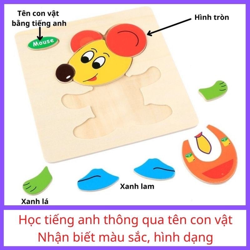 🐳🐳Đồ Chơi Xếp Hình Lắp Ráp Tranh Ghép Gỗ 3D🌹Ngộ Nghĩnh Cho Bé Phát Triển Trí Tuệ