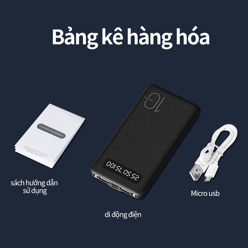 Sạc Dự Phòng BASIKE 10000mAh mini di động