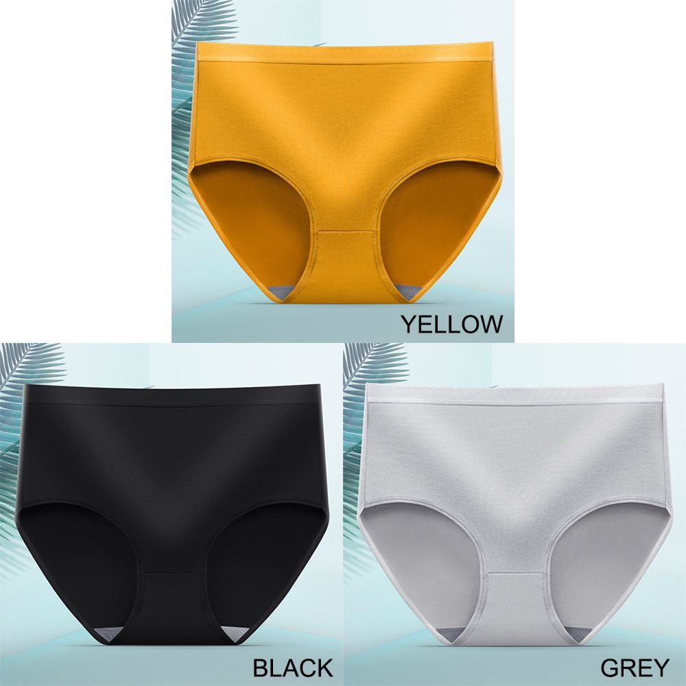 Quần lót cotton màu trơn lưng vừa thoáng khí dễ thương MIHAN1 cho nữ