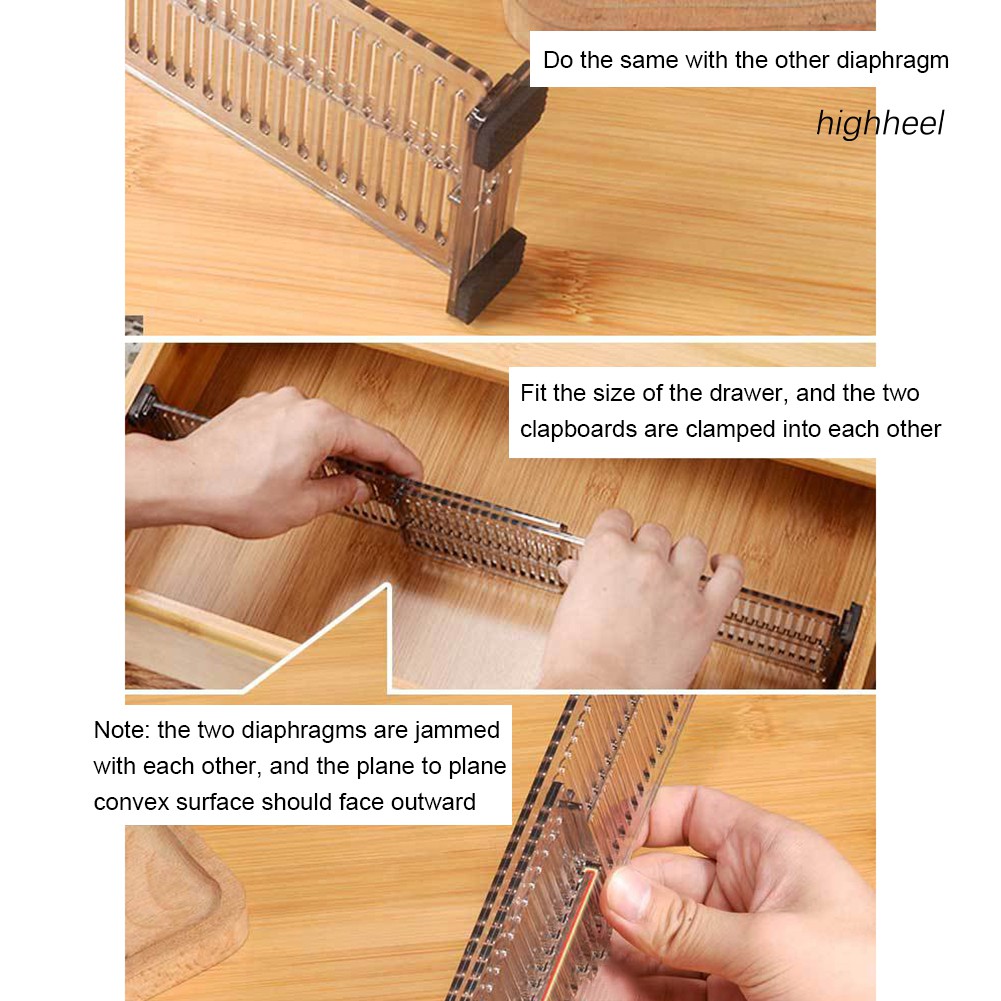 Set 2 tấm phân vùng ngăn kéo bằng PS