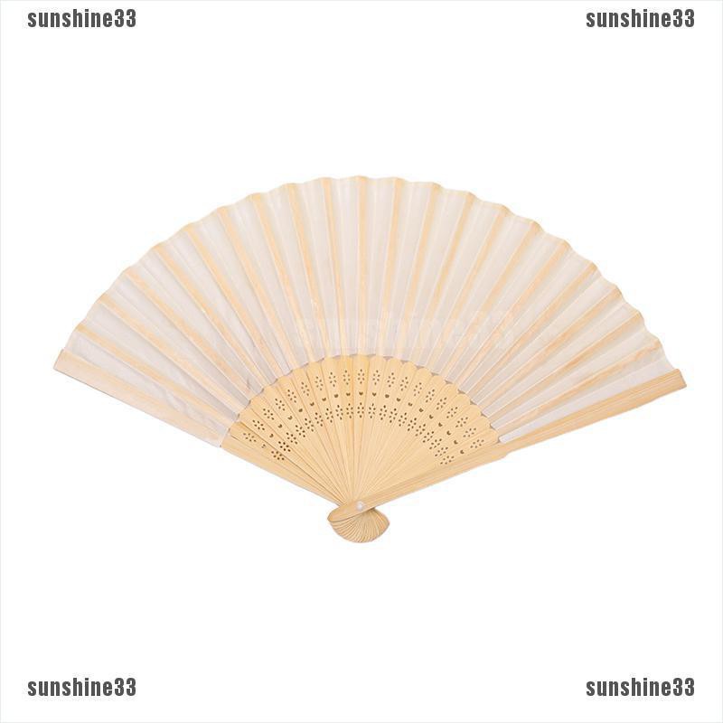 【COD•suns】Chinese Hand Fan Folding Silk Bamboo Retro Printing Wedding Party Gi