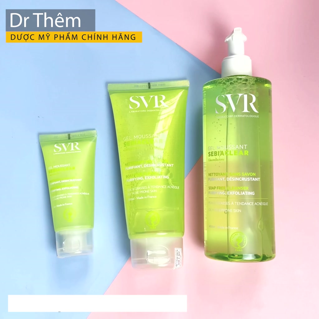 Sữa Rửa Mặt SVR Cho Da Dầu Mụn - SVR Sebiaclear Gel Moussant 55ml-200ml-400ml Loại Bỏ Tế Bào Da Chết SRM | BigBuy360 - bigbuy360.vn