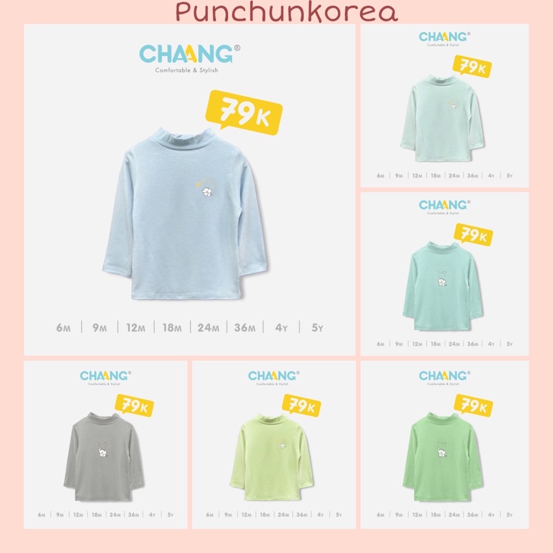 Áo giữ nhiệt CHAANG cổ 3cm thu đông cho bé
