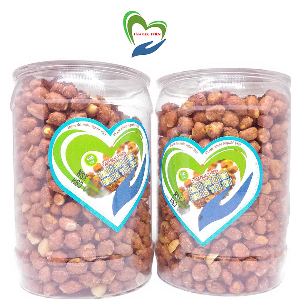 [Công Nghệ Mới-Thơm Ngon Hơn]Hũ 500gr Đậu Phộng Rang Tỏi Ớt Tâm Đức Thiện - Đồ Ăn Vặt