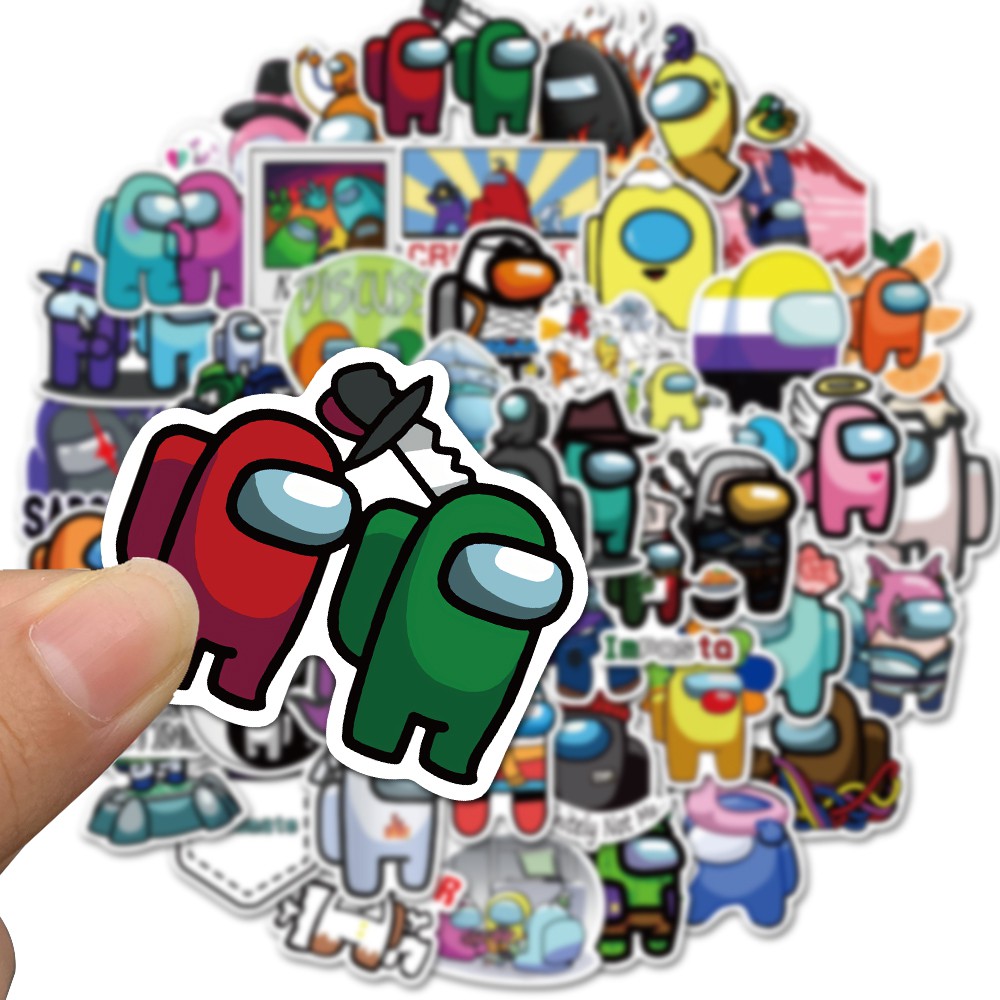 Bộ 50 cái nhãn dán trang trí chống nước hình game Among Us độc đáo | BigBuy360 - bigbuy360.vn
