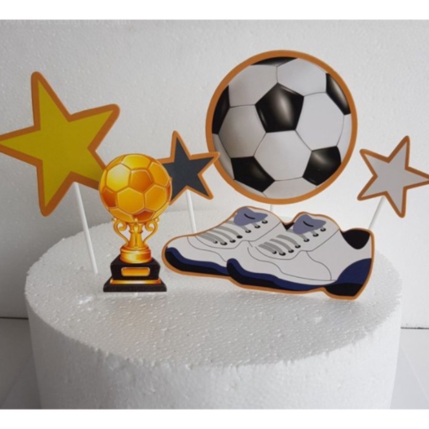 Set cắm giấy chủ đề bóng đá (Quả bóng) - Trang trí bánh kem, trang trí bánh Gato, trang trí bánh sinh nhật