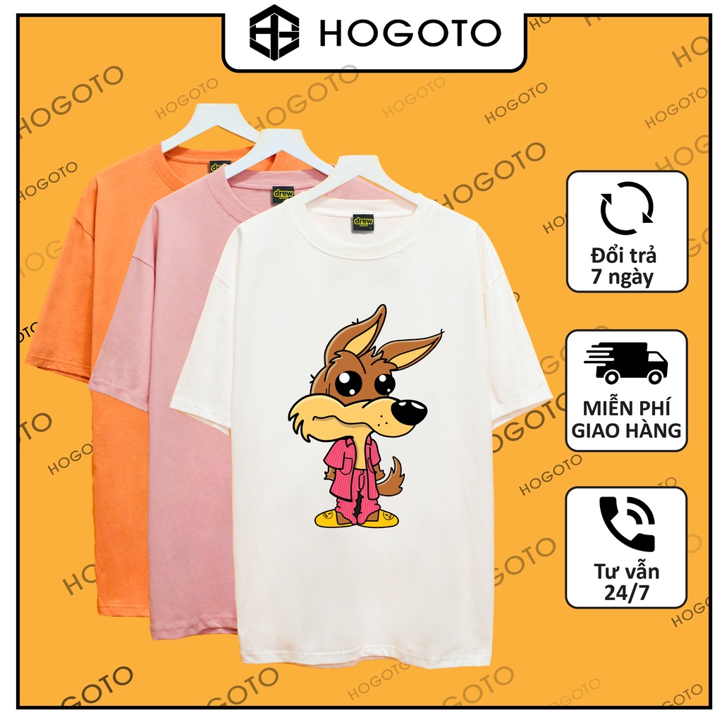 Áo thun tay lỡ DREW House Sói Hogoto shop , Áo thun unisex nam nữ form rộng oversize chất liệu Cotton