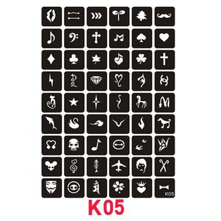 HÌNH XĂM KHUÔN XĂM TẠM THỜI K05 khổ A4 không kèm mực