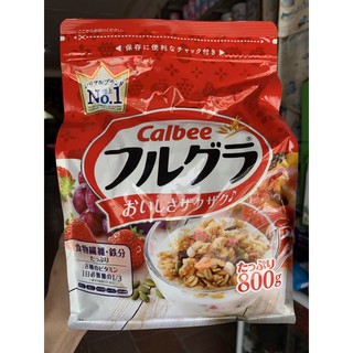 Ngũ cốc trái cây Calbee gói đỏ vị ngon tuyệt gói 750g- Nhật Bản