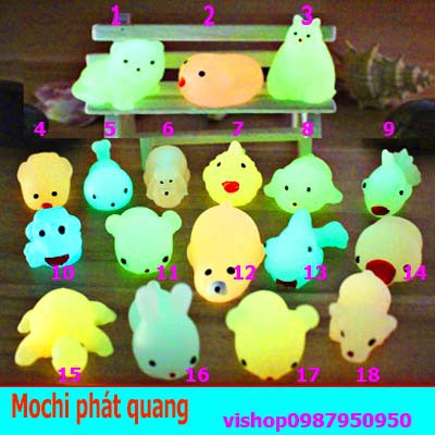 SQUISHY MOCHI PHÁT SÁNG TRONG ĐÊM-BÉ MOCHI DỄ THƯƠNG PHÁT SÁNG BAN ĐÊM