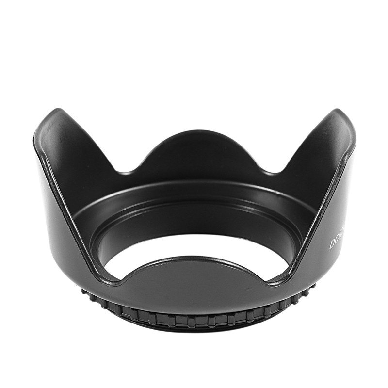 DC-SN HOOD 58mm Screw Mount Flower Crown Lens Hood Petal Shape for Canon Nikon Tamron Sigma Sony 58mm Lens Black