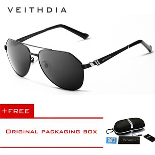 VEITHDIA Stainless Steel Men's Sunglasses Polarized Mirror Lens Aviator Glasses Design Goggle Eyewear Accessories shades