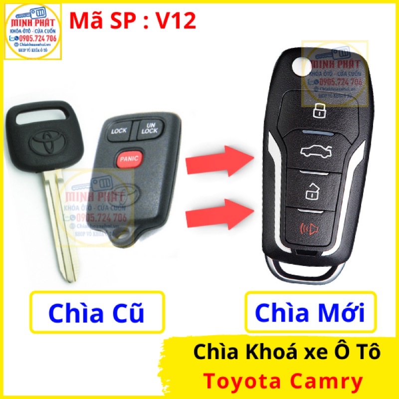 Chìa khoá xe Ô tô Toyota Camry đời 2000 đến 2005 V12