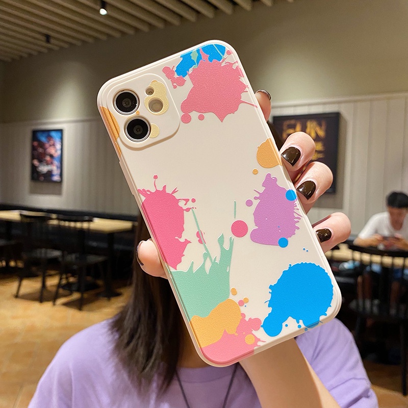 Ốp lưng iphone màu sắc cạnh vuông ip 11 7plus 6 6plus x xr xsmax 11promax 12pro max 13promax 13pro e80