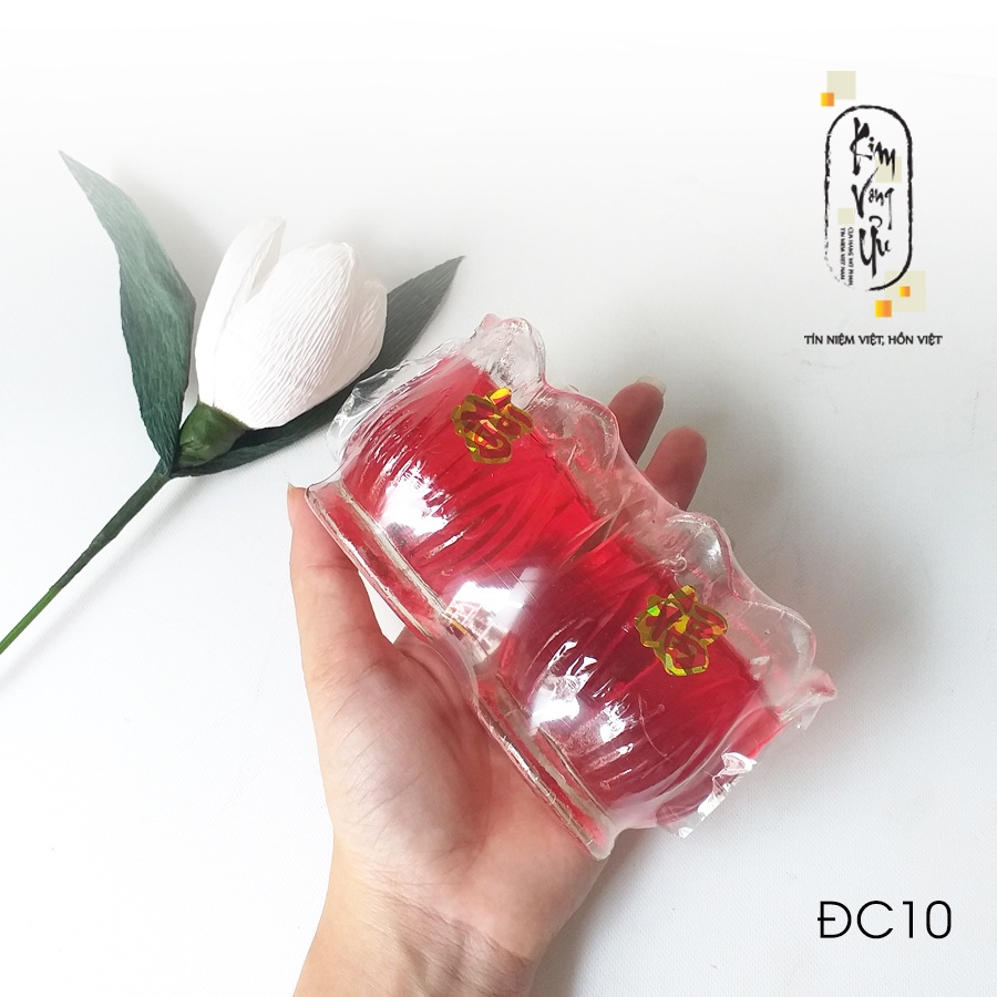 Đèn cầy ly cúng Hoa Sen Nở ĐC10 cao 7.4cm