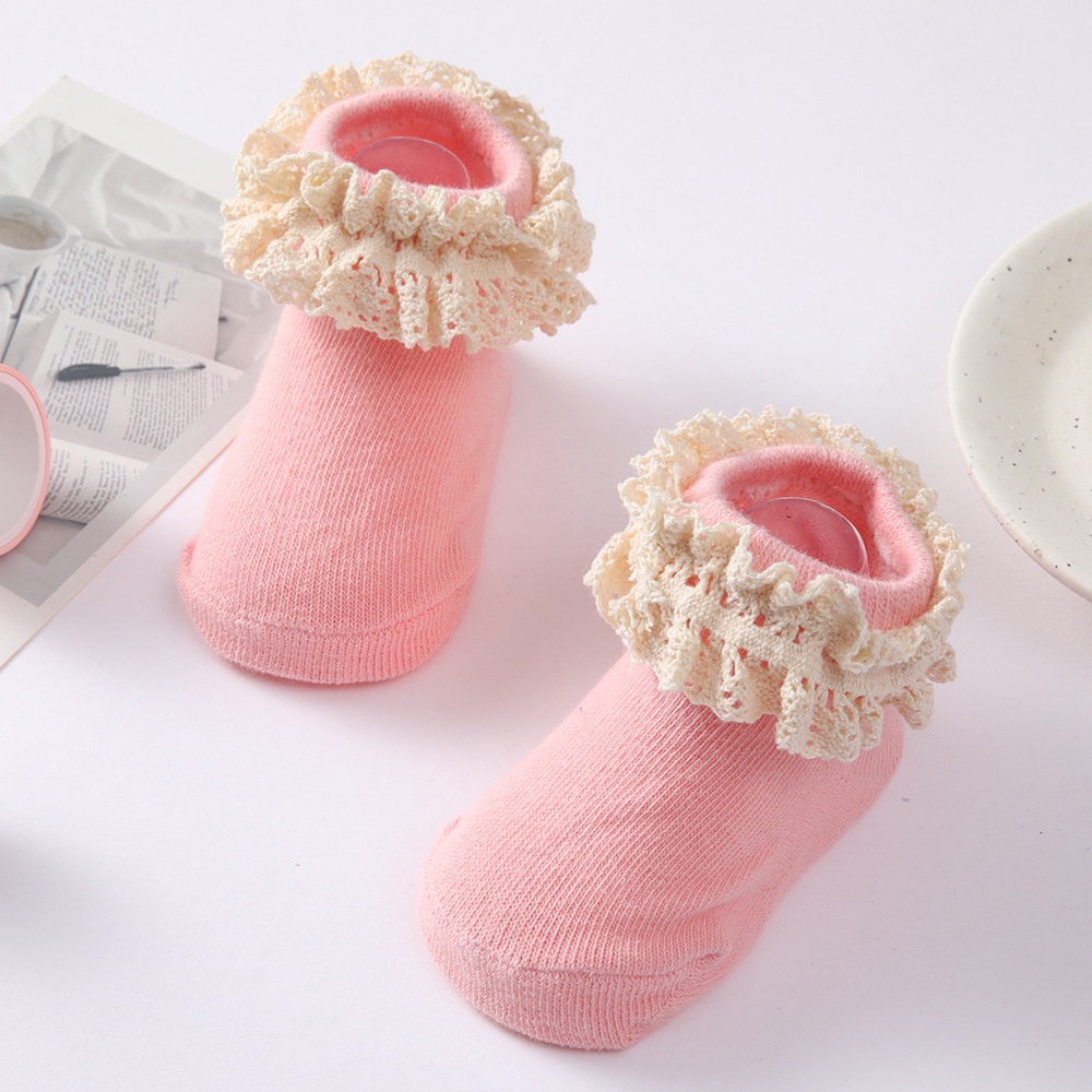 Vớ Em Bé Gái Từ 0-2 Tuổi Cổ Phối Ren