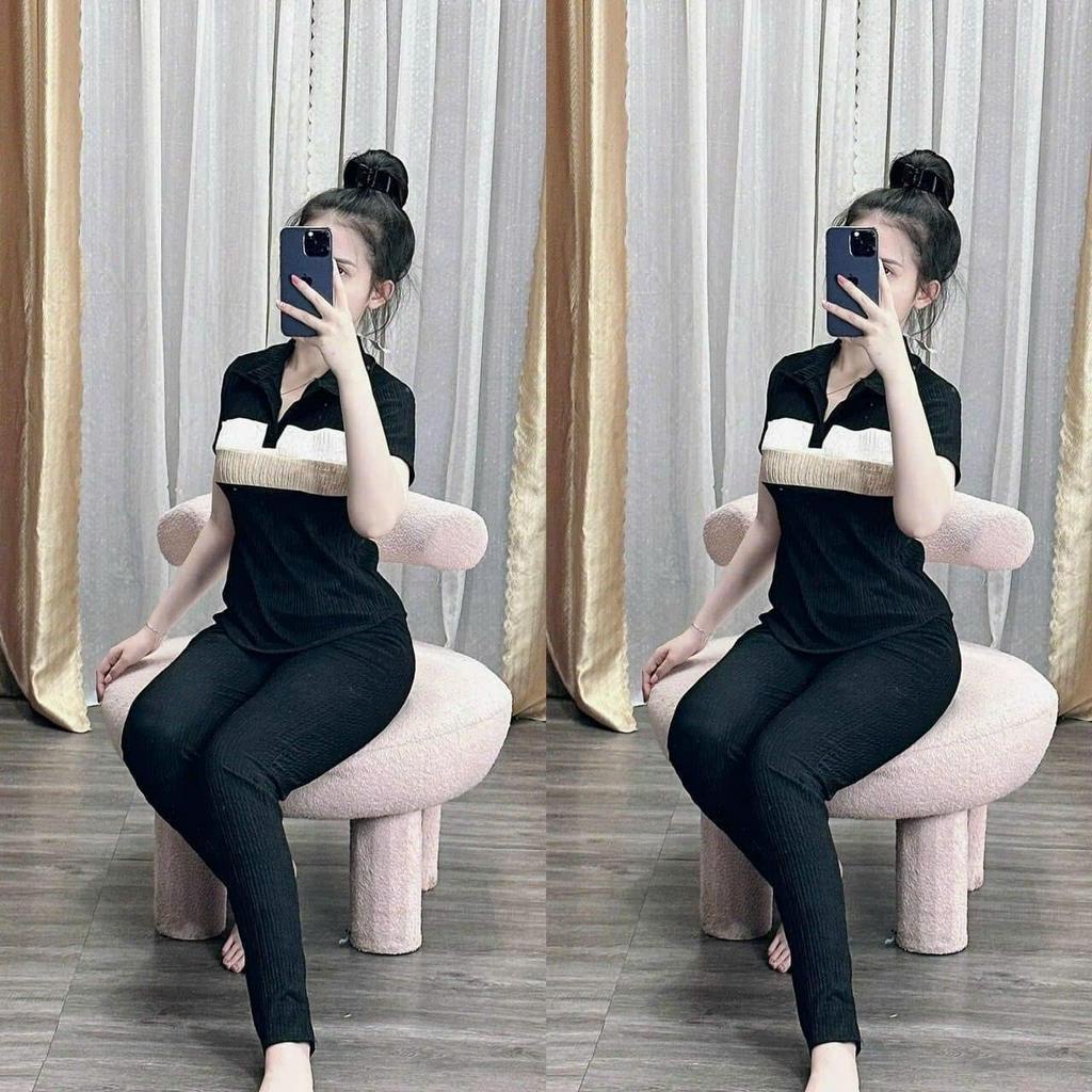 sét bộ xốp thái dài áo cổ bẻ ngắn tay