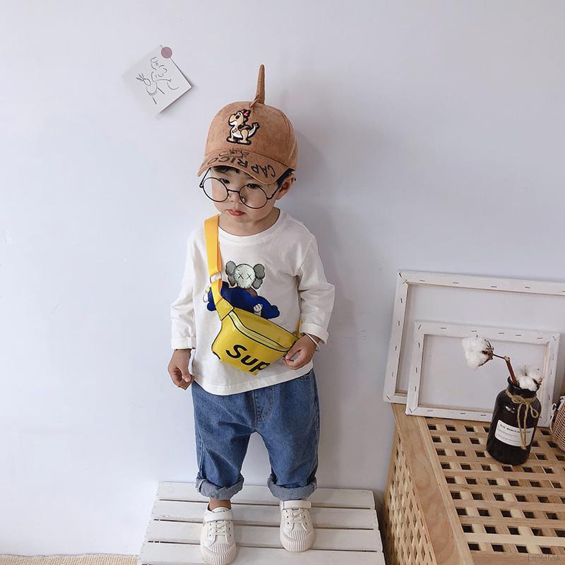 Túi đeo chéo họa tiết chữ dễ thương tùy chọn màu sắc dành cho bé