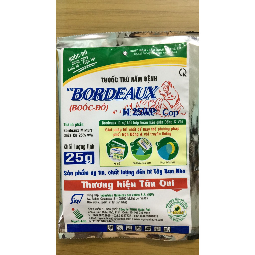 Chế phẩm trừ nấm bệnh Bordeaux M 25WP gói 25gr